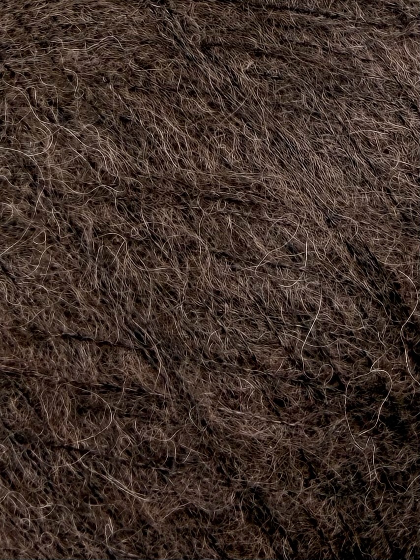Lanificio dell’Olivo Art. Noir 2300m/100g – Super Kid Mohair & Baby Alpaka col. Kühles Braun Mélange